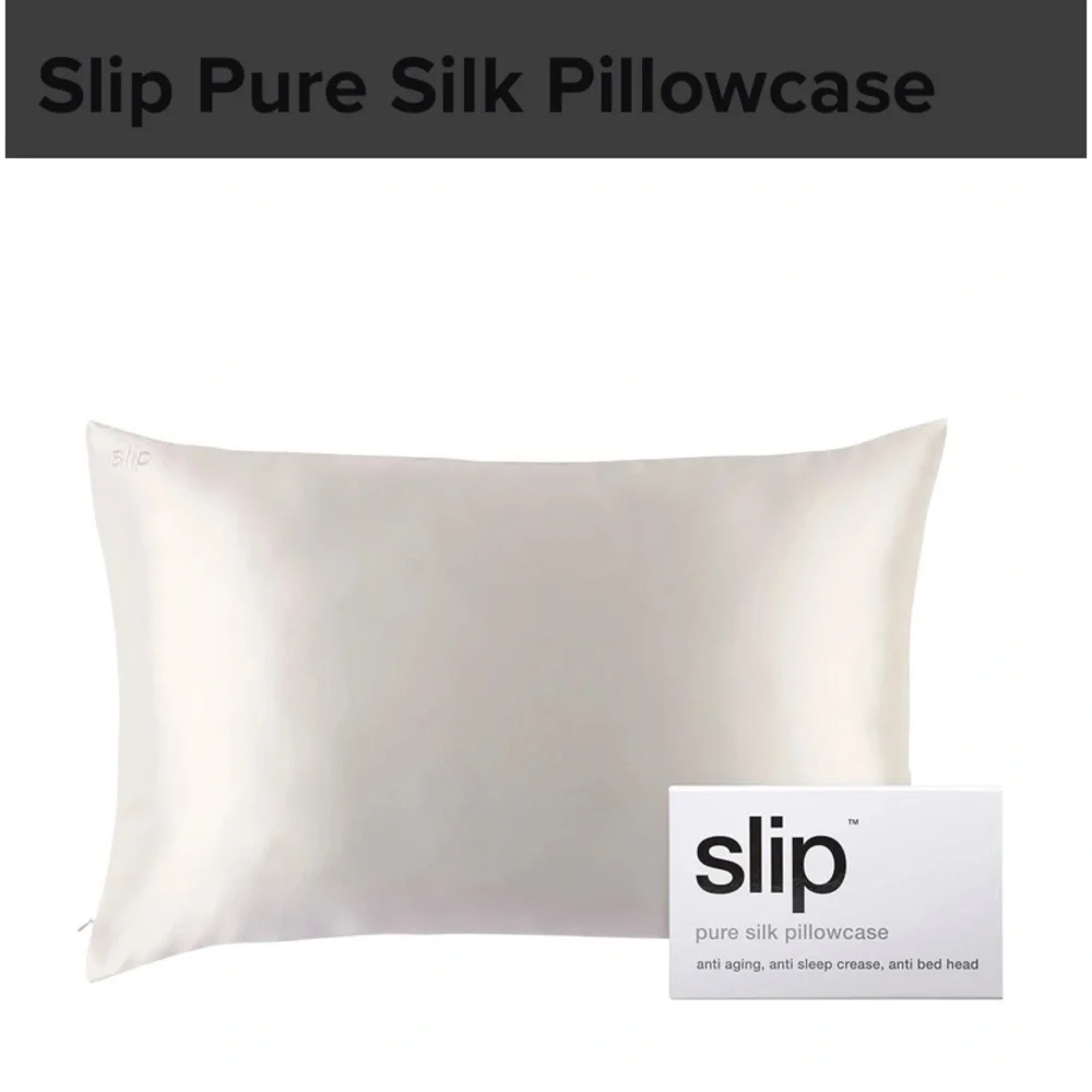 Slip pure silk pillowcase slipsilk white or pink queen standard 20” x 30”. NIB